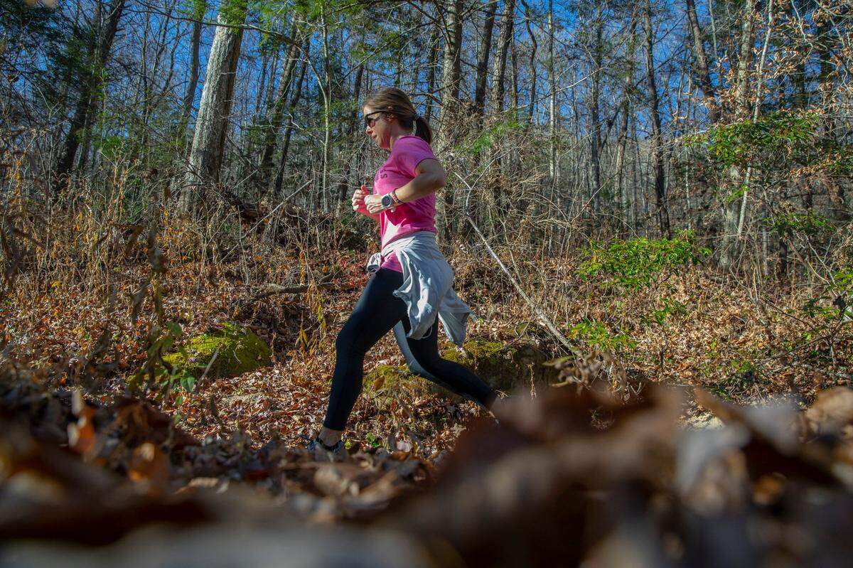Over the course of running the “No Business 100” trail race, Lindsey Sexton had interactions with yellow jackets, a copperhead snake and a mother bear and her two cubs.