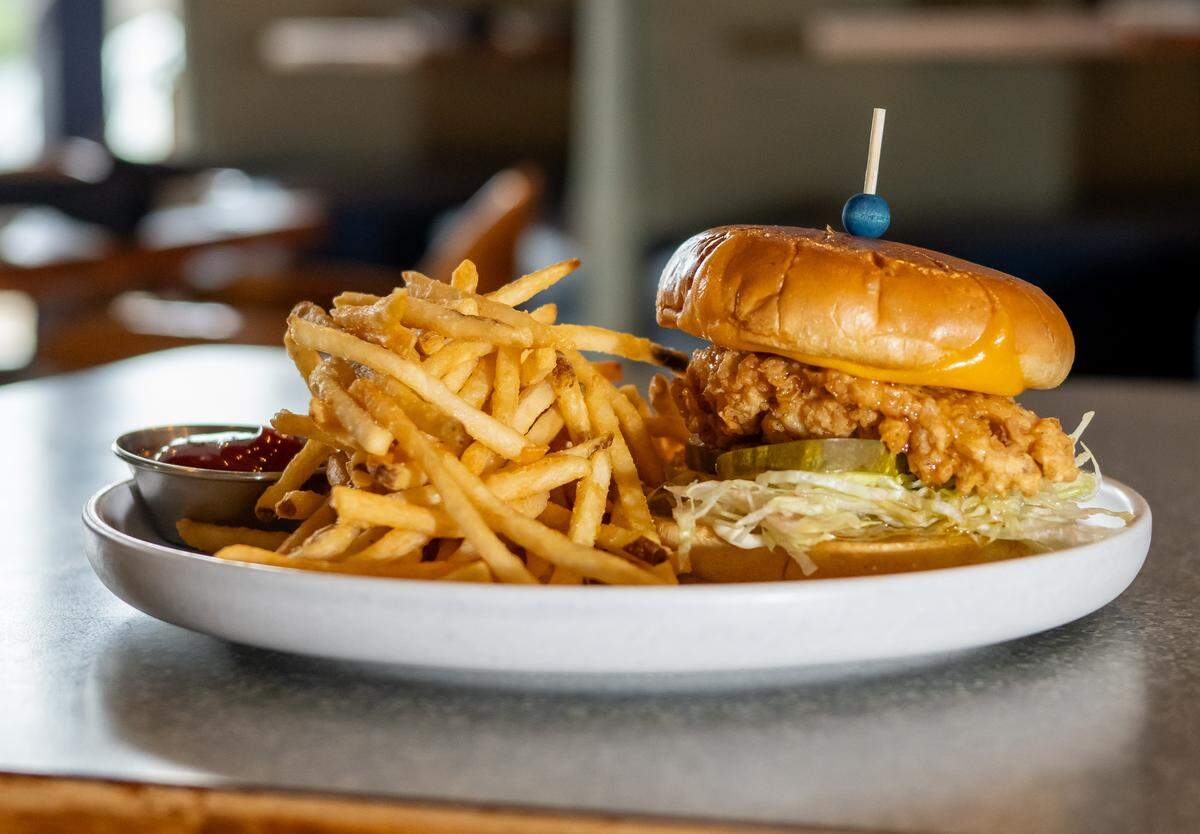 Azur Restaurant & Patio’s Hot Honey Chicken Sandwich