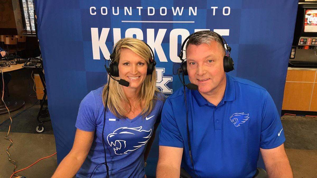 Freddie Maggard, right, has been doing the "Countdown to Kickoff" radio broadcast as part of the UK Network pregame show with Christi Thomas, left. Maggard is leaving his many media duties to join Mark Stoops' support staff as director of player development.