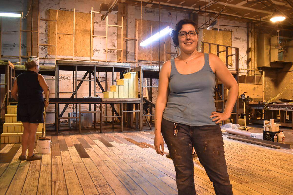 Scenic designer Megan Baptiste-Field on the set-in-progress for “Brighton Beach Memoirs,” which will be the largest set in AthensWest Theatre Company’s history.