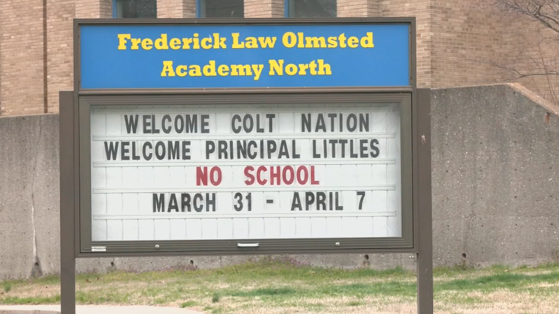 The principal of Olmsted Academy North in Louisville, Kentucky, was arrested during his first day at the job, reports say.