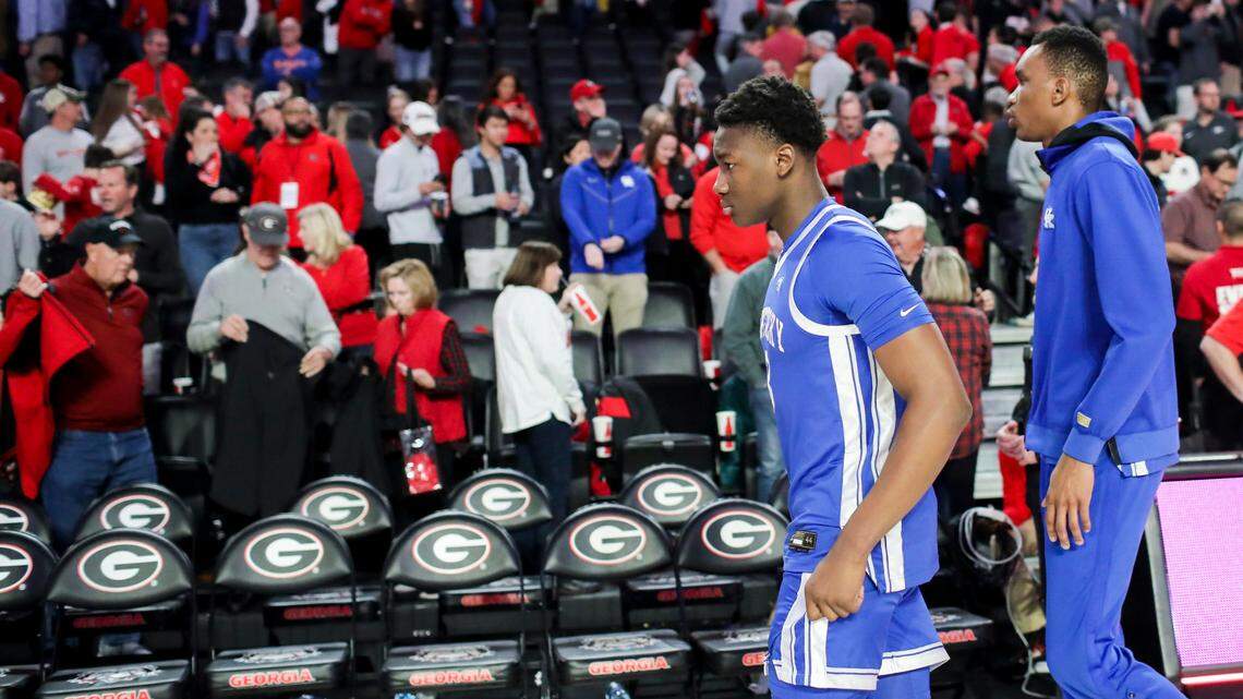 Adou Thiero, left, and Ugonna Onyenso are the only two confirmed returnees for Kentucky basketball next season.