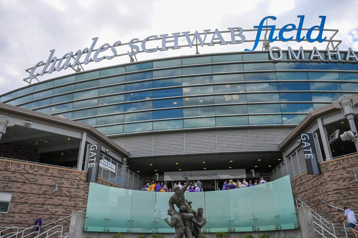 Jun 25, 2023; Omaha, NE, USA;  General view of Charles Schwab Field Omaha before a game between the Florida Gators and the LSU Tigers. Mandatory Credit: Steven Branscombe-USA TODAY Sports