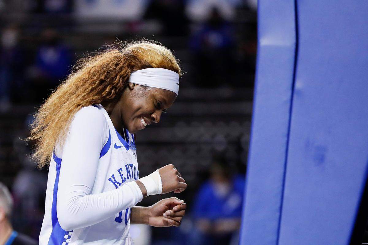 Kentucky senior star Rhyne Howard (10) will play at Memorial Coliseum for the final time when the Wildcats play host to Auburn on Sunday. With 2,153 career points, Howard has scored the second-most points in UK basketball history.