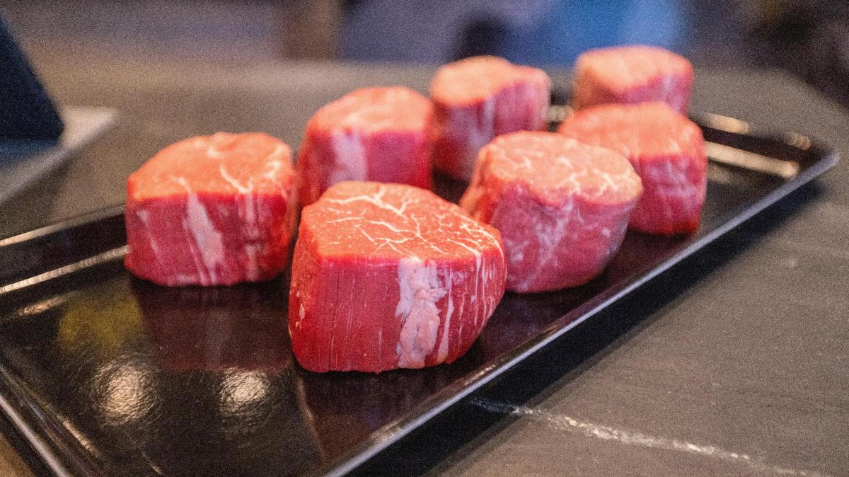 Filet Mignon cuts offered from VanMeter James butcher shop located on East Main Street, February 14, 2022.