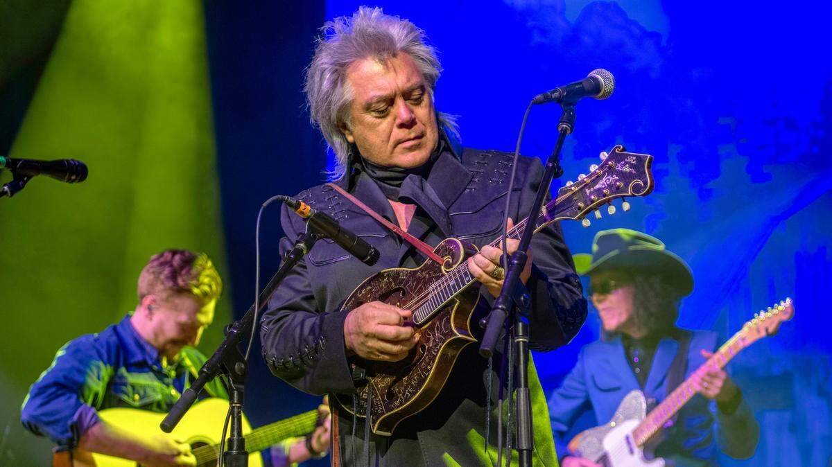 Marty Stuart, center, joined Lawrence County, Ky. native Tyler Childers, left, onstage Friday, Feb. 7, 2020, at the Ryman Auditorium in Nashville, Tenn.