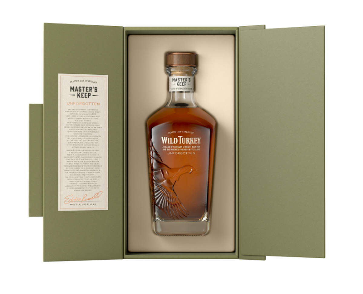 Wild Turkey Master’s Keep Unforgotten is 105-proof, with a suggested retail price of $200. It will be available for a limited time at select retailers.
