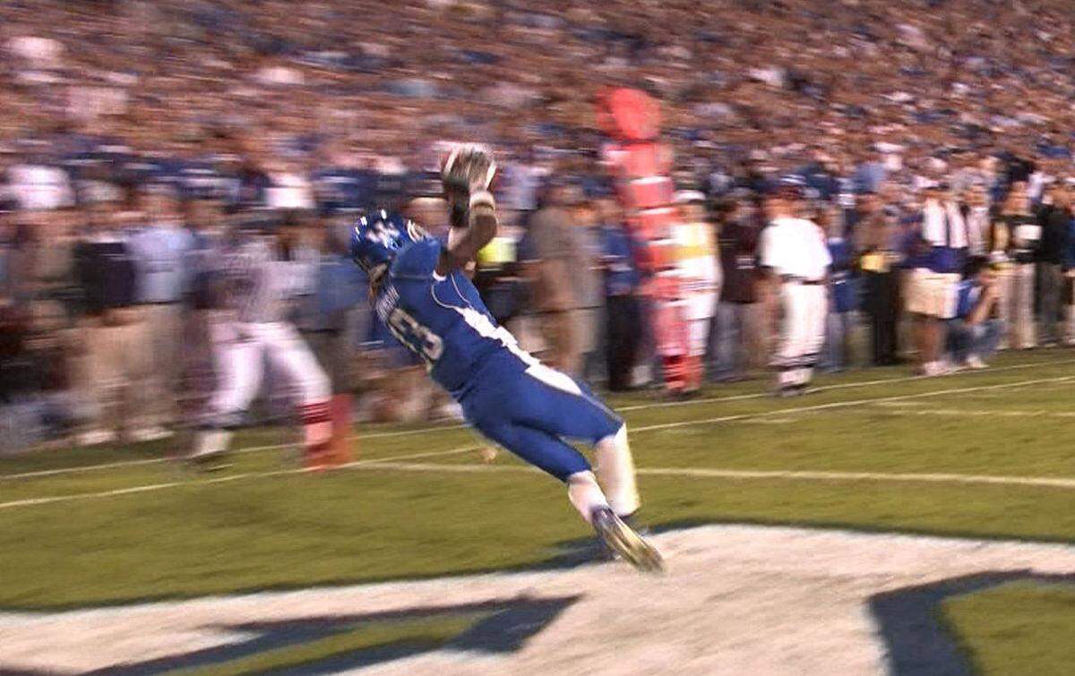 Steve Johnson caught the game-winning touchdown in the third overtime to give Kentucky a 43-37 upset of No. 1 LSU in 2007.