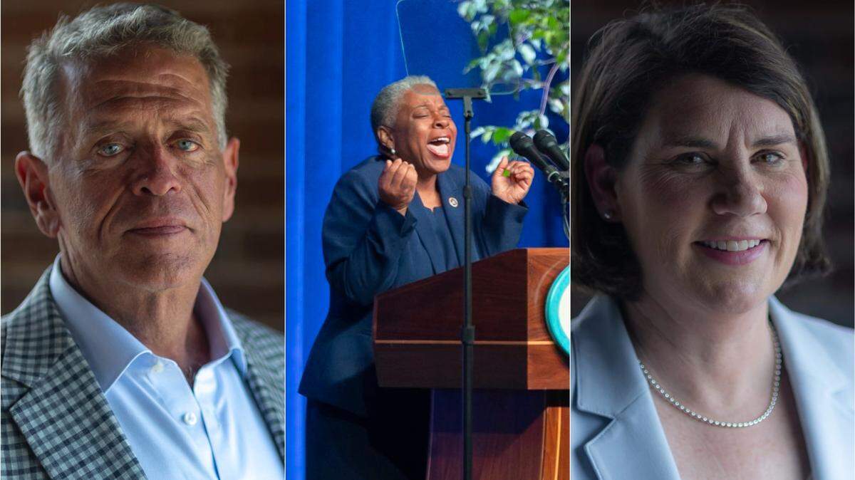 U.S. Senate Democratic candidates in Kentucky Dale Romans, Pamela Stevenson and Amy McGrath