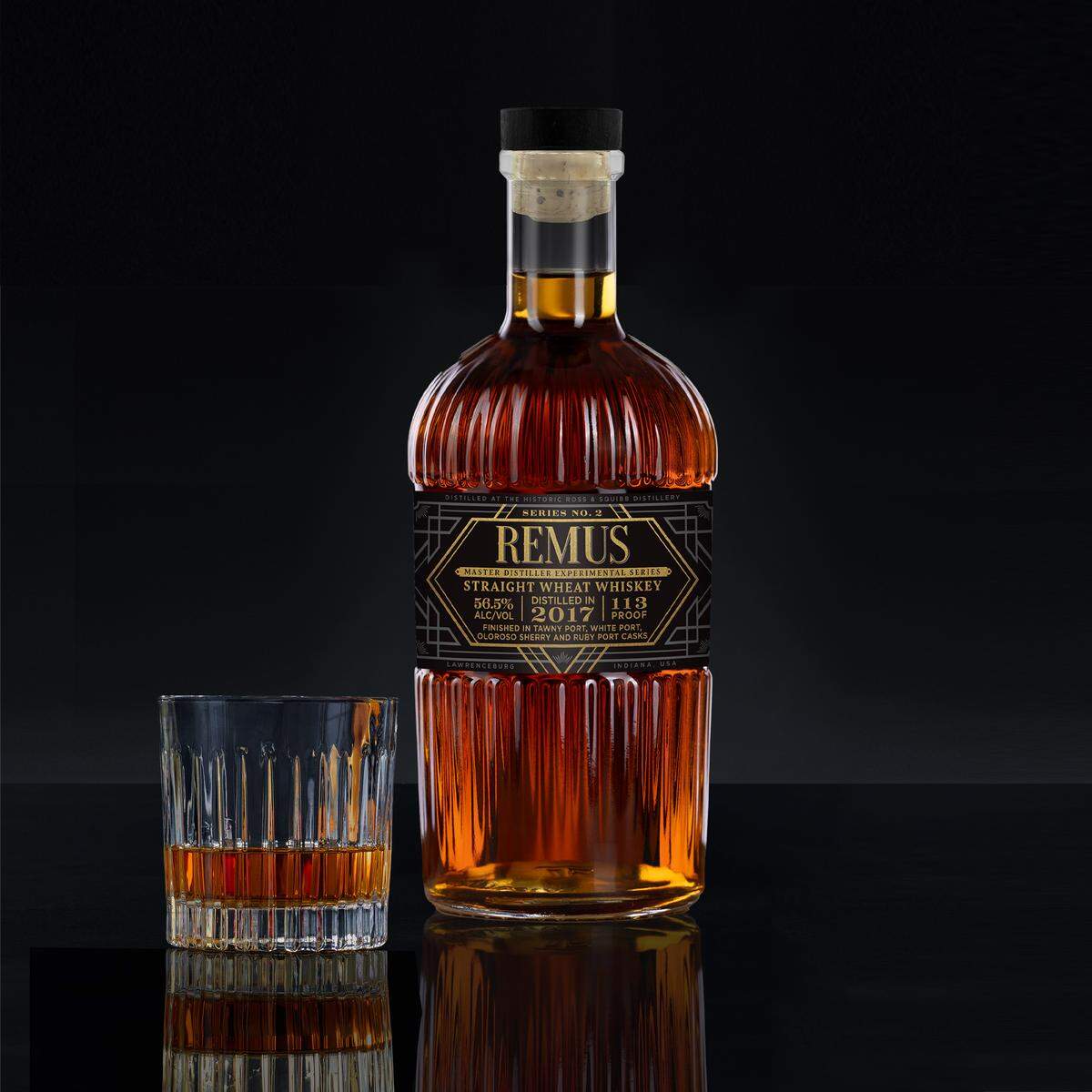 Remus Bourbon’s 2026 Experimental is a wheat whiskey finished in a variety of port and sherry casks. It’s 113-proof, with a suggested price of $69.99.