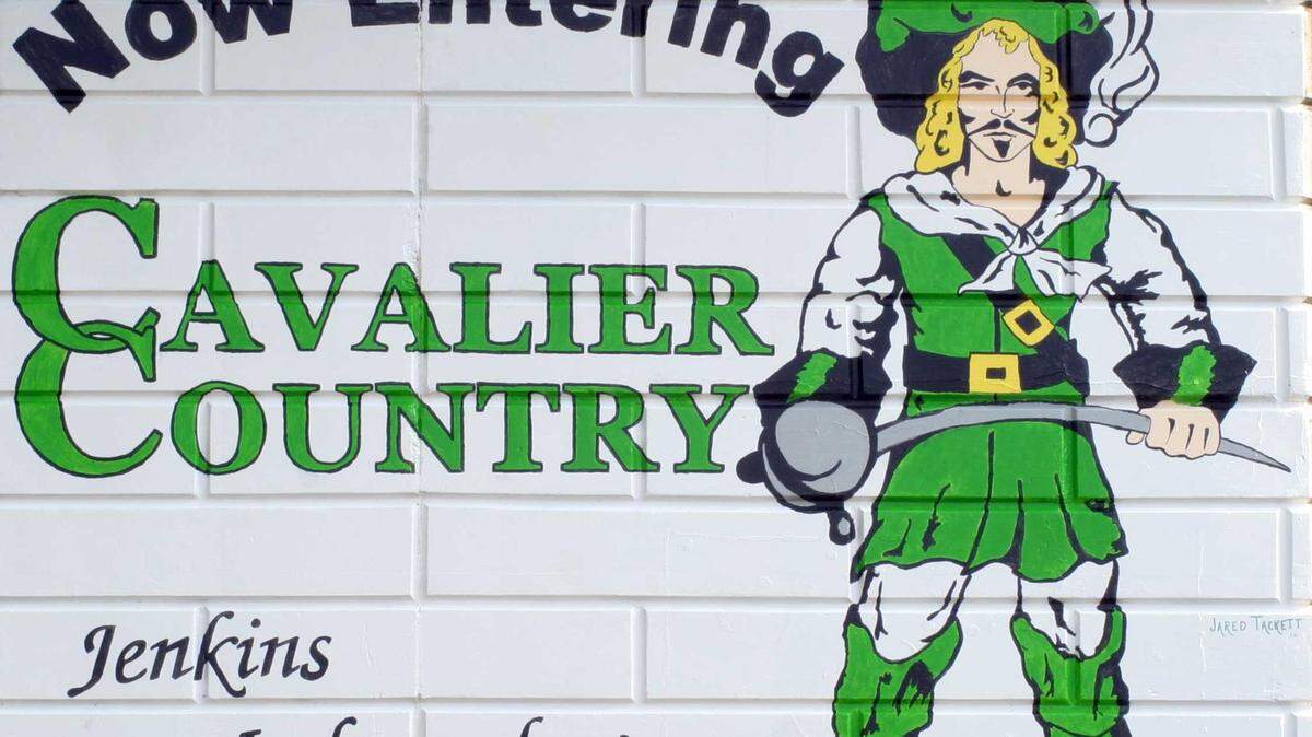 A photo from the Jenkins Cavaliers Football Facebook page, last updated in 2015, shows the team logo. Jenkins has had to suspend play this season.
