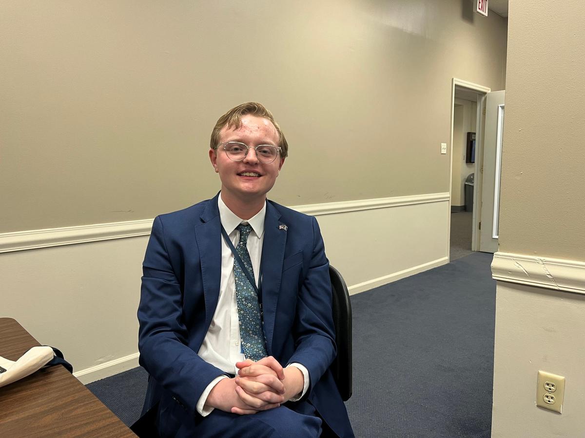 Nicholas Hazelett is pictured above following a convention of the Kentucky High School Democrats.