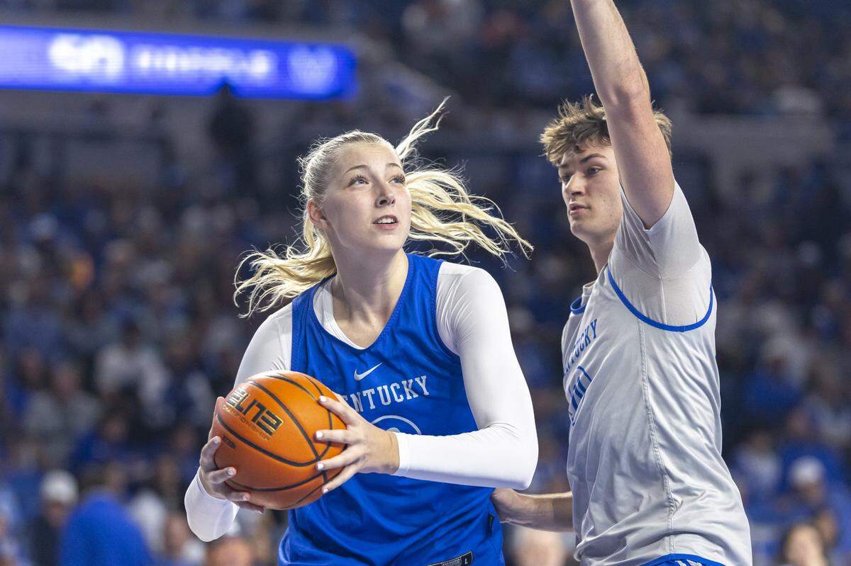 Clara Strack, Kentucky’s 6-foot-5 transfer from Virginia Tech, has come on strong during preparations for the 2024-25 season, coach Kenny Brooks said Friday night. “And her versatility is going to be on full display for us this year.”