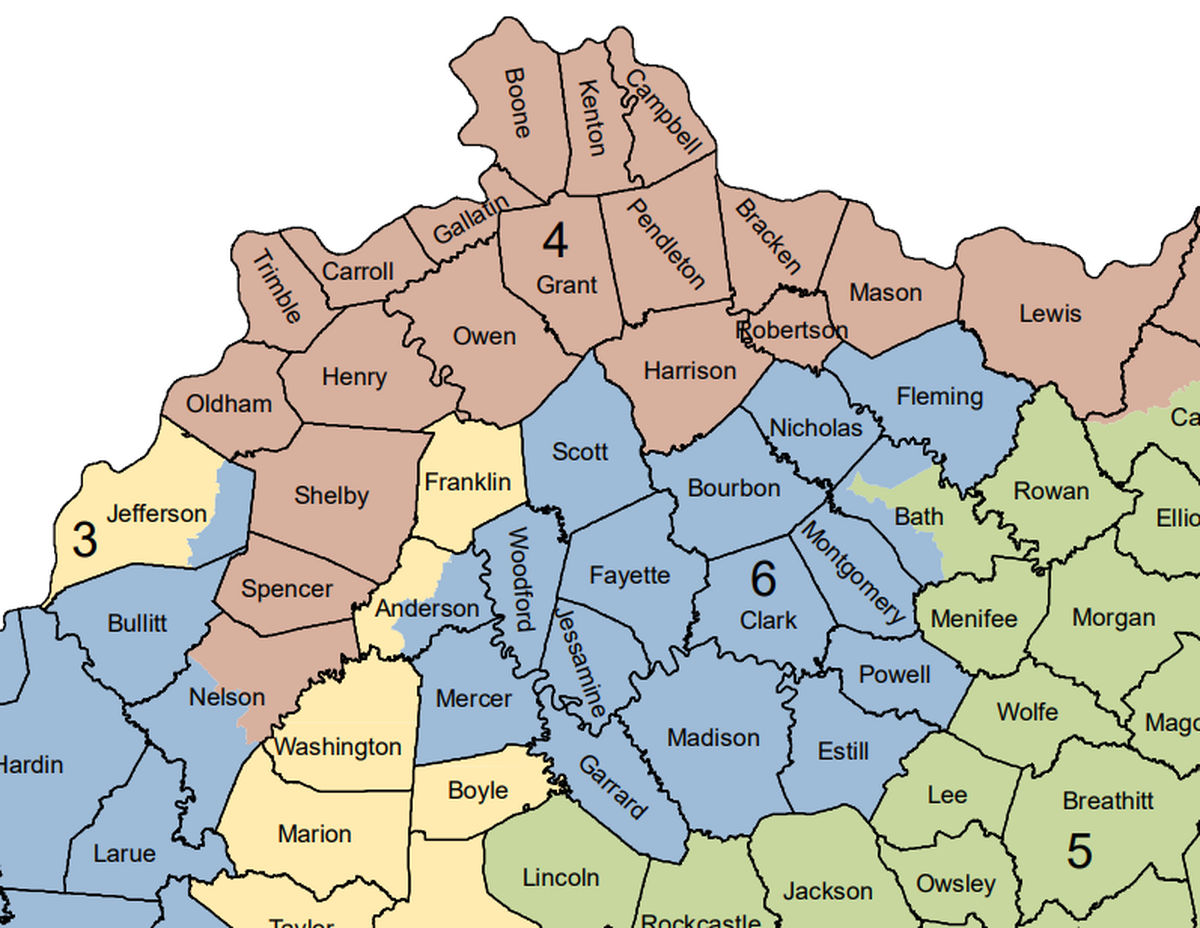 The Sixth Congressional District centers around Lexington.