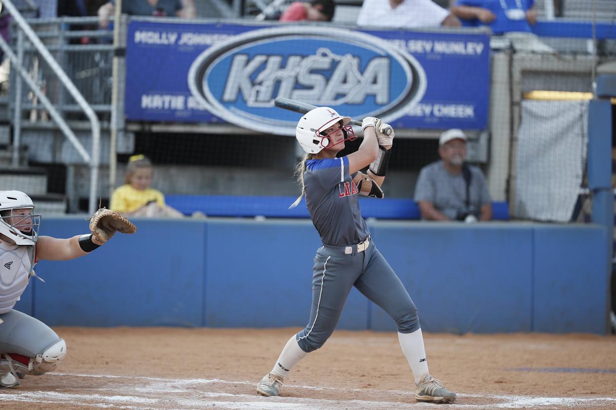 Lafayette’s Natalie Henry watched her home run fly over the fence during the Generals’ state quarterfinal game against Butler.