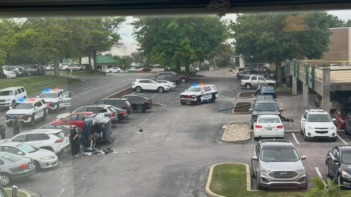 One person sent to hospital after driving off parking garage in Lexington