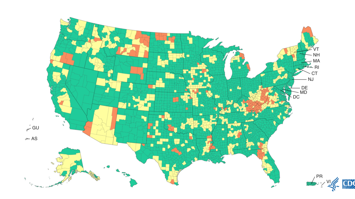 Where does the CDC recommend masks in Illinois? See COVID community levels by county