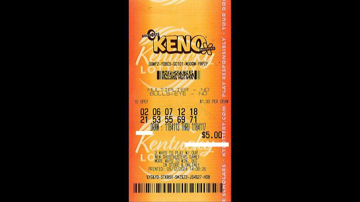 This Kentucky Lottery Keno ticket won an Ohio couple $100,000 before taxes in a drawing earlier this month.