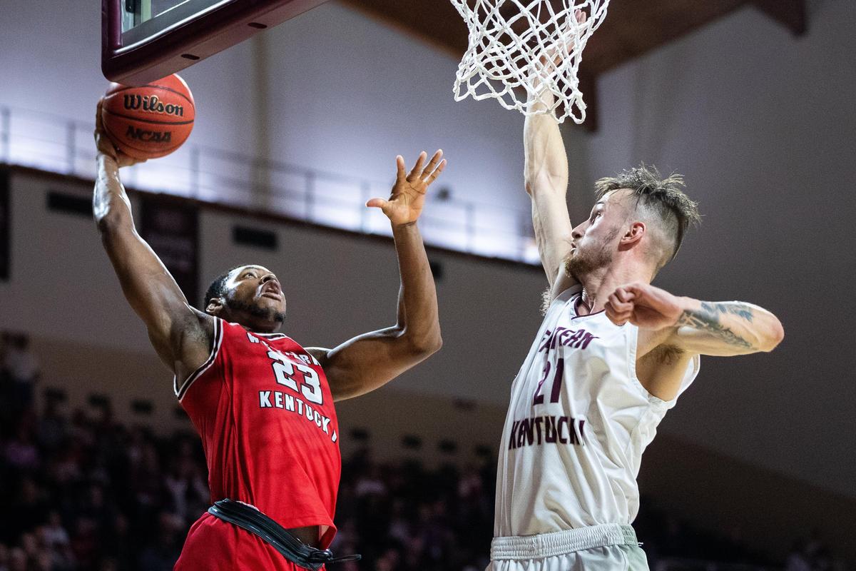 Western Kentucky center Charles Bassey (23) is returning after he missed all but the first 10 games of last season after suffering a tibial plateau fracture in his left knee.