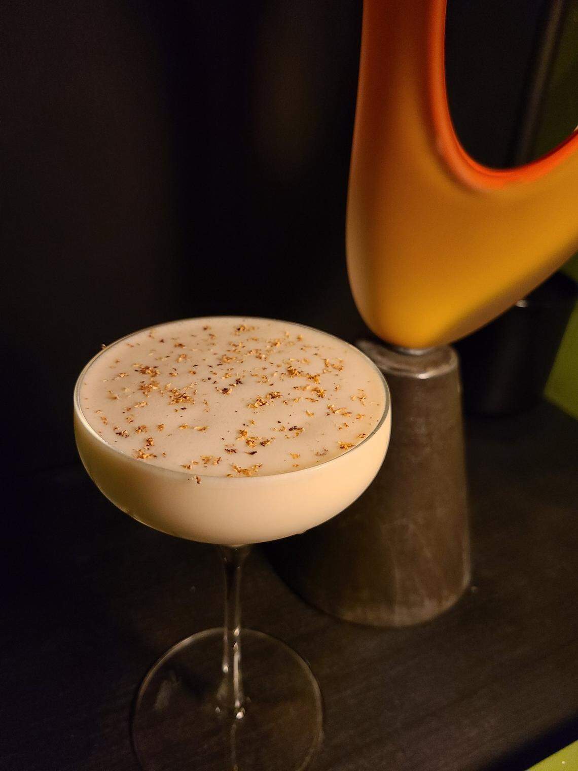 The drink menu at Trifecta Glass Art Lounge changes every three months with both a new gallery show and a new cocktail menu.