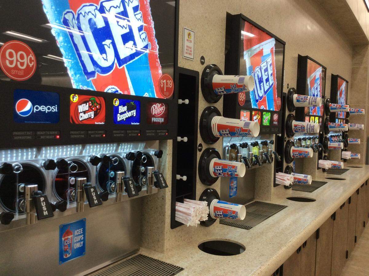 There are about a dozen different ICEE options to choose from at Buc-ee’s.