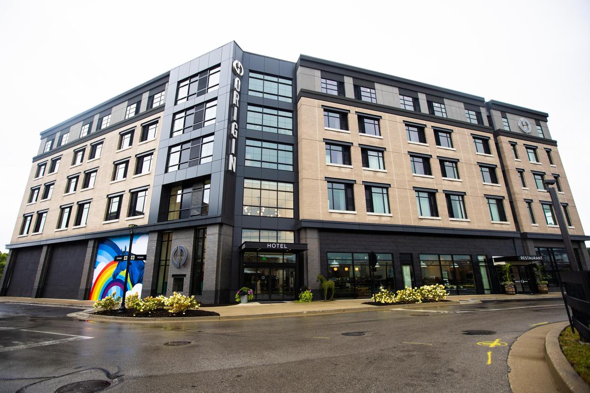 Exterior of the Origin Hotel in Lexington, which opened to the public on July 22, 2019, with a new restaurant included named 33 Staves.