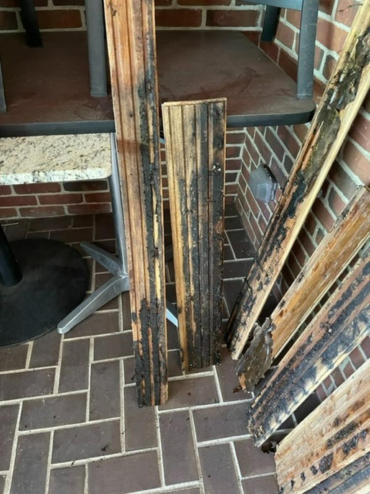 A water pipe burst in La Folie, a French restaurant in The Woodlands building at the corner of Woodland and Main, and ruined flooring. The restaurant is temporarily closed for repairs, according to owner Carlo Vaccarezza.