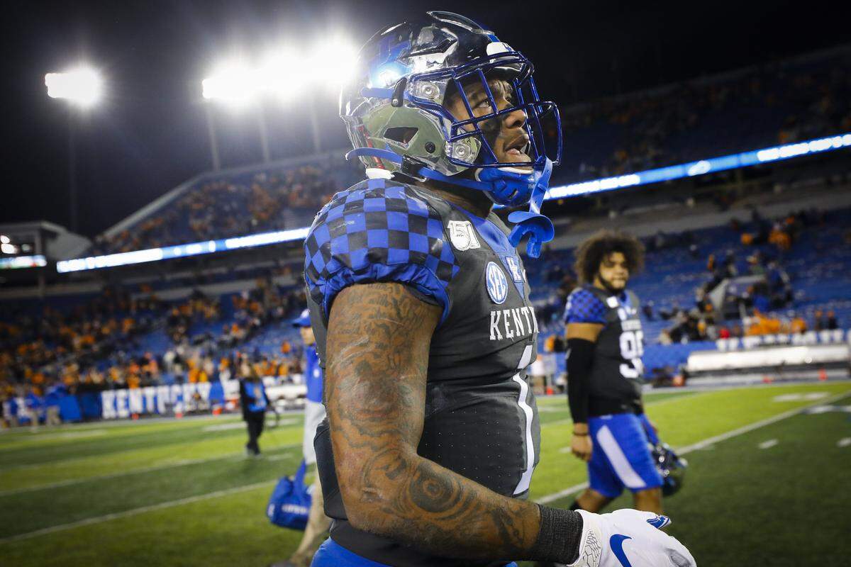 Kentucky star Lynn Bowden walked off the field after Tennessee’s 17-13 win over UK on Saturday night.