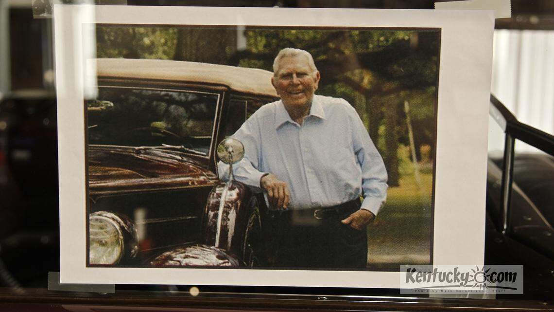David J. Smith , with his dog Bentley, will be showing his 1935 Packard, previously owned by Andy Griffith, SEEN HERE IN PHOTO OF HIM WITH THE CAR,   at this years Keeneland Concours photographed  on Friday July  5, 2012 in Lexington, Ky.  Photo by Mark Cornelison | Staff