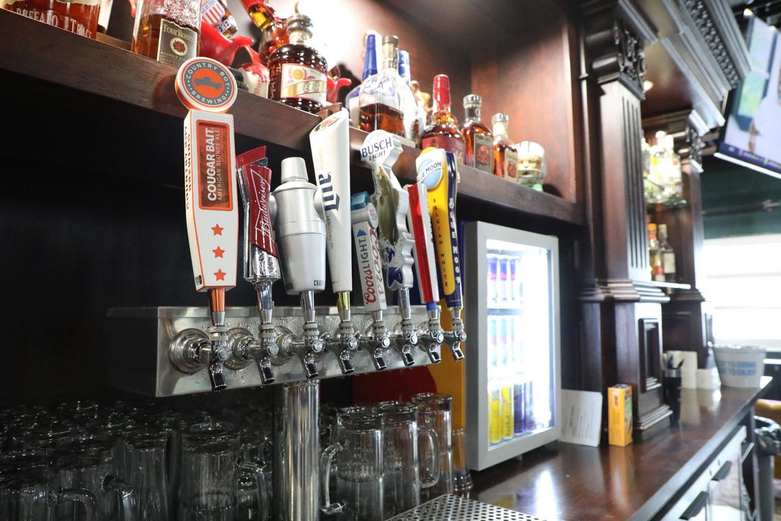Foreign and domestic beer taps at 2 Fisted Willie’s, a new bar opening on Woodland Avenue in Lexington.