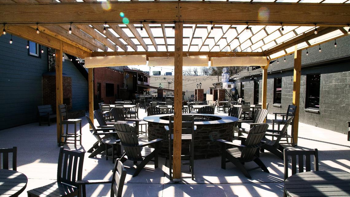 Plenty of outdoor patio firepit seating area at The Quarter, in downtown Richmond January 31, 2025.