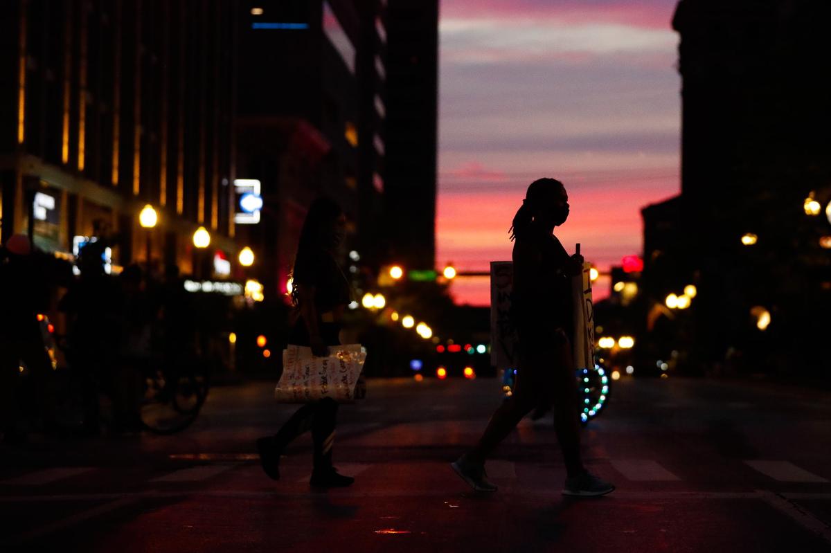 Protesters returned to downtown Lexington for an eighth night of protesting police brutality and calling for more police accountability.