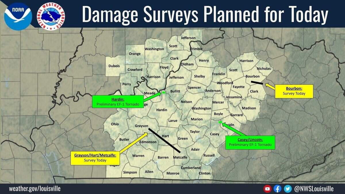 NWS confirms four tornadoes touched down in Kentucky | Lexington Herald ...