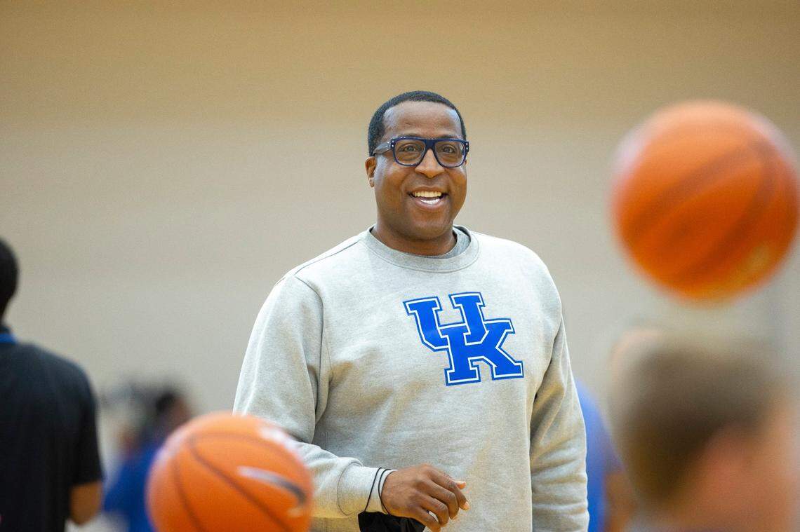 Kentucky assistant coach Chin Coleman took part in a youth basketball camp at Thomas Nelson High School in Bardstown on June 1. He’s expected to earn $450,000 this season.