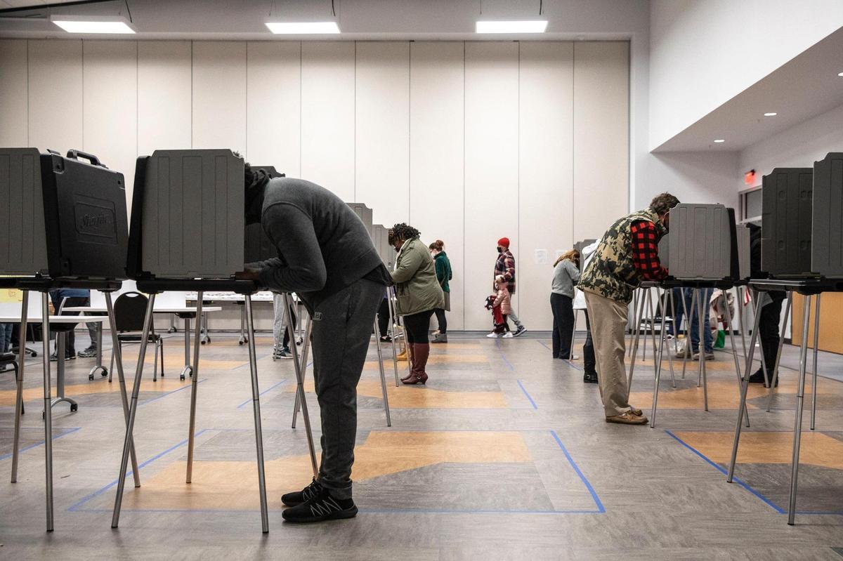 Fayette County residents vote at the Lexington Senior Center in Lexington, Ky., on Tuesday, Nov. 3, 2020.