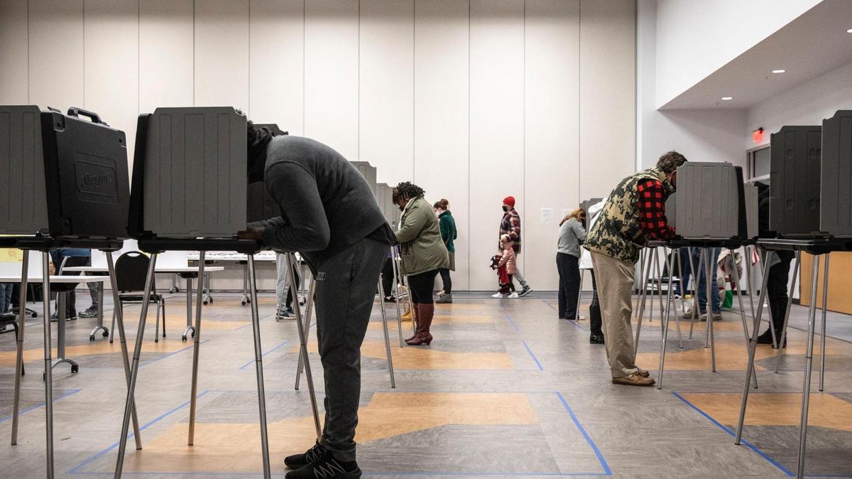 Fayette County residents vote at the Lexington Senior Center in Lexington, Ky., on Tuesday, Nov. 3, 2020.