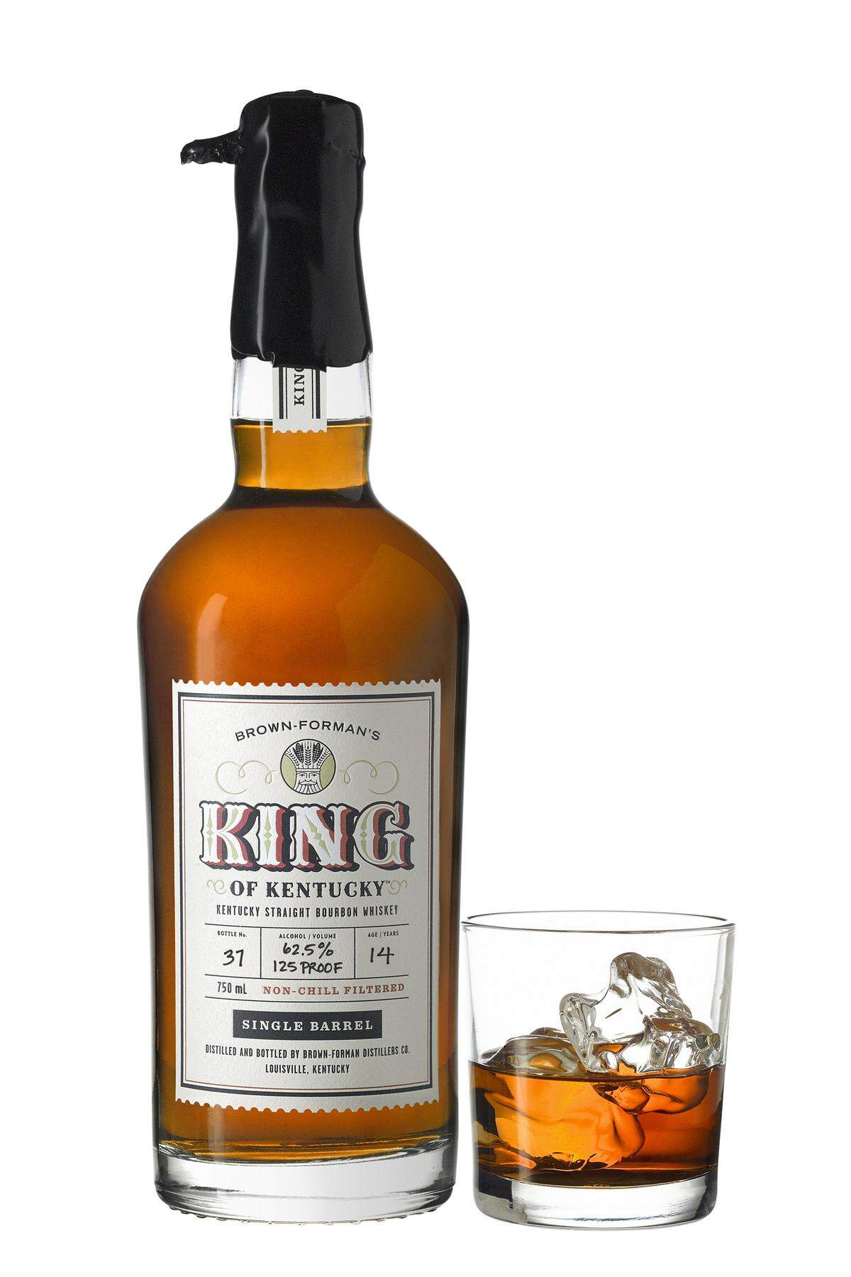 King of Kentucky Bourbon, a 14-year-old Kentucky straight bourbon, will be on store shelves beginning June 29. With only 1,000 bottles, this rare spirit will have a suggested price of about $200, making it Brown-Forman's priciest bourbon ever released.