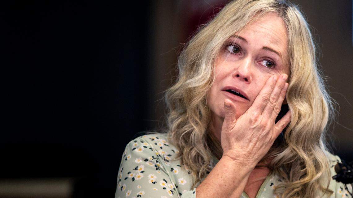 Donna Johnson, mother of 17-year-old Paige Johnson, spoke Tuesday at a news conference regarding the decade-old disappearance of her daughter and newly filed charges in the girl’s death. Covington police said Johnson’s body was found Sunday near Williamsburg Township, Ohio, about 30 miles east of where she was last seen.