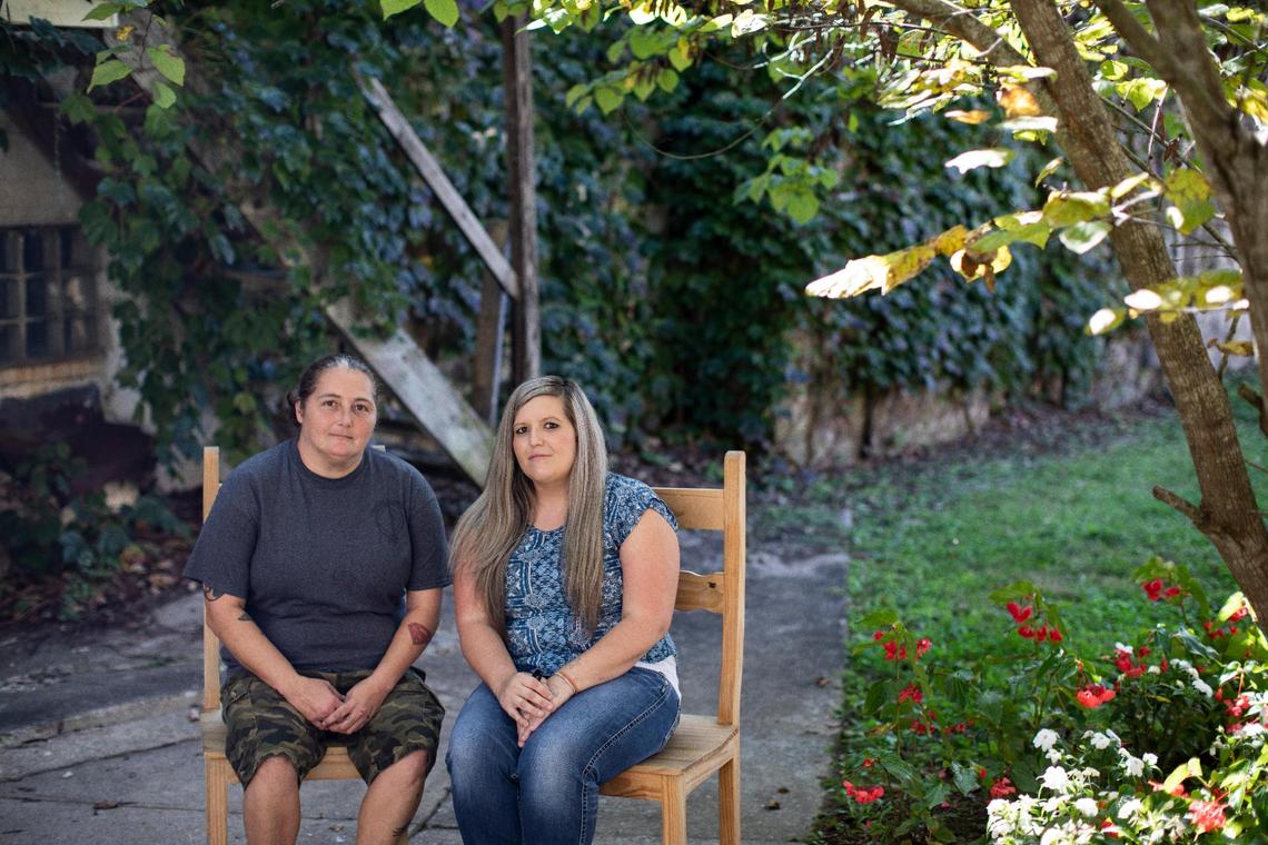 Megan Simpson came to Kenna Smith, who started the transitional housing program called Living Clean in Manchester, Ky., Thursday, September 29, 2021. Megan and Kenna had previously been in jail together. When Kenna got clean she was looking for a Narcotics Anonymous meeting, but the closest was in Corbin or London, a 30-minute drive, and she did not have her driver’s license. So she started her own in Manchester.