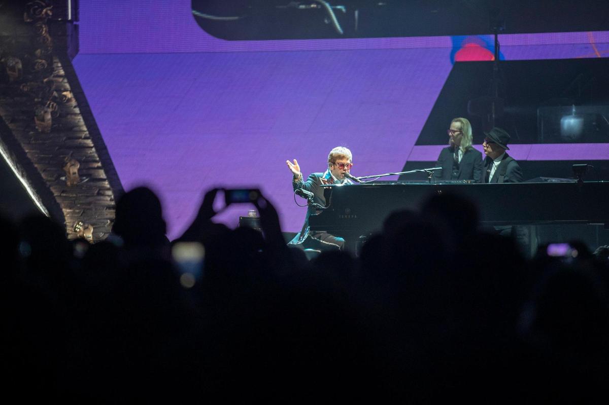 Elton John performs at Rupp Arena in Lexington, Ky., on Saturday, April 9, 2022.