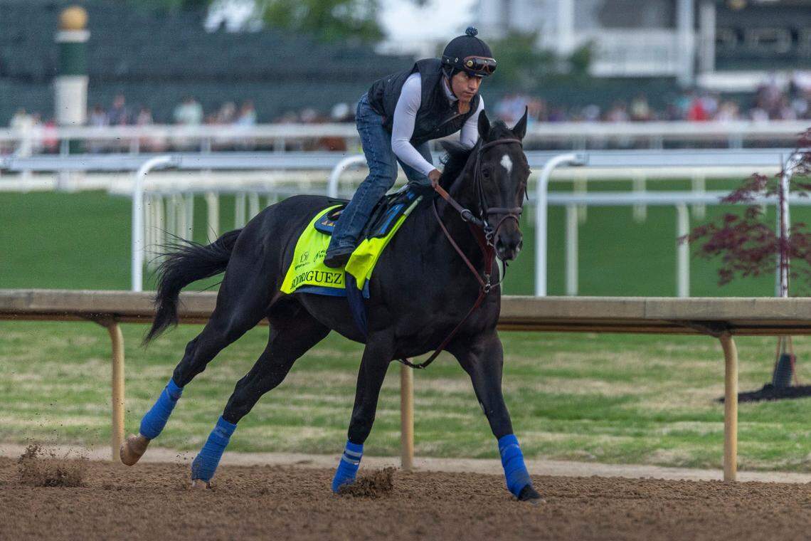 Rodriguez, one of two horses in this year’s Kentucky Derby field trained by Bob Baffert, was scratched from Saturday’s race on Thursday. Rodriguez was a 12-1 choice on the morning line.