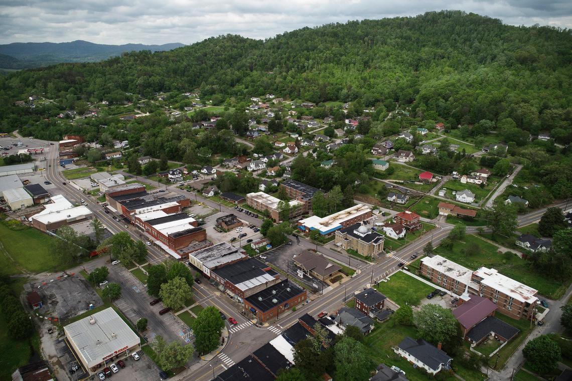 Downtown Jellico, Tenn., Tuesday, May 5, 2020. Restaurants and others businesses in Tennessee are starting to re-open following an order from Gov. Bill Lee.