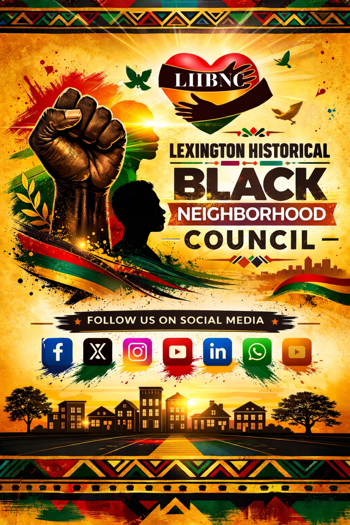 A poster for the Lexington Historical Black Neighborhood Association Council.