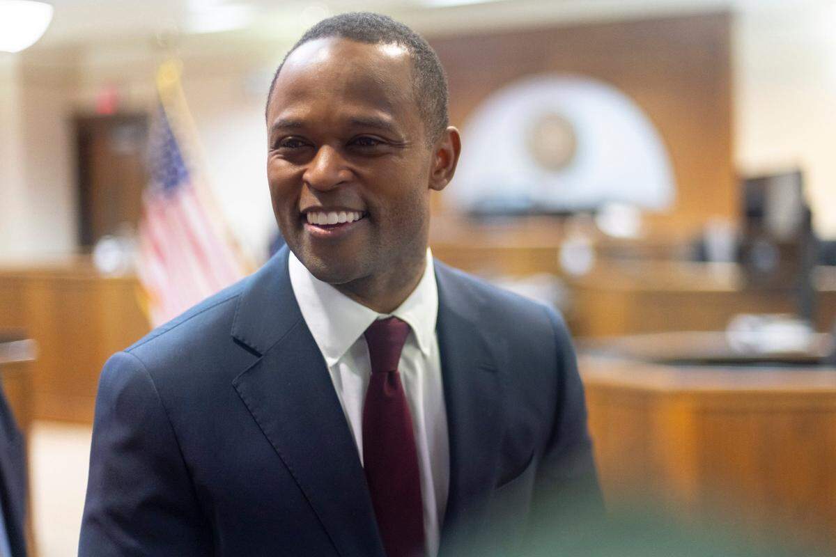 Daniel Cameron, then Kentucky’s attorney general, in Benton in 2023.