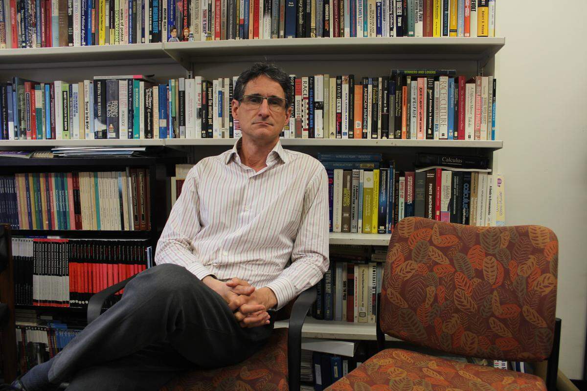 D. Stephen Voss, an elections and politics professor on the University of Kentucky’s faculty senate, sits in his office on May 6, 2026, in the Patterson Office Tower at the University of Kentucky.