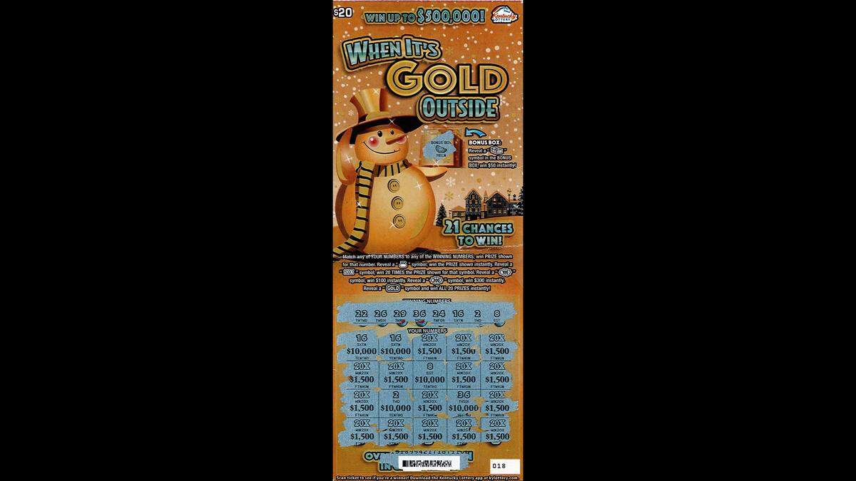 This “When It’s Gold Outside” scratch-off ticket was a recent winner for one Kentucky man.