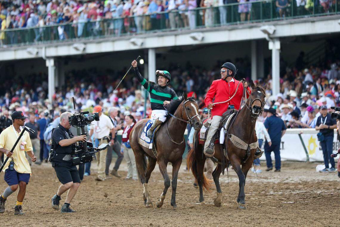 Kentucky Derby winner Mystik Dan is the only horse that will run in all three Triple Crown races this year.