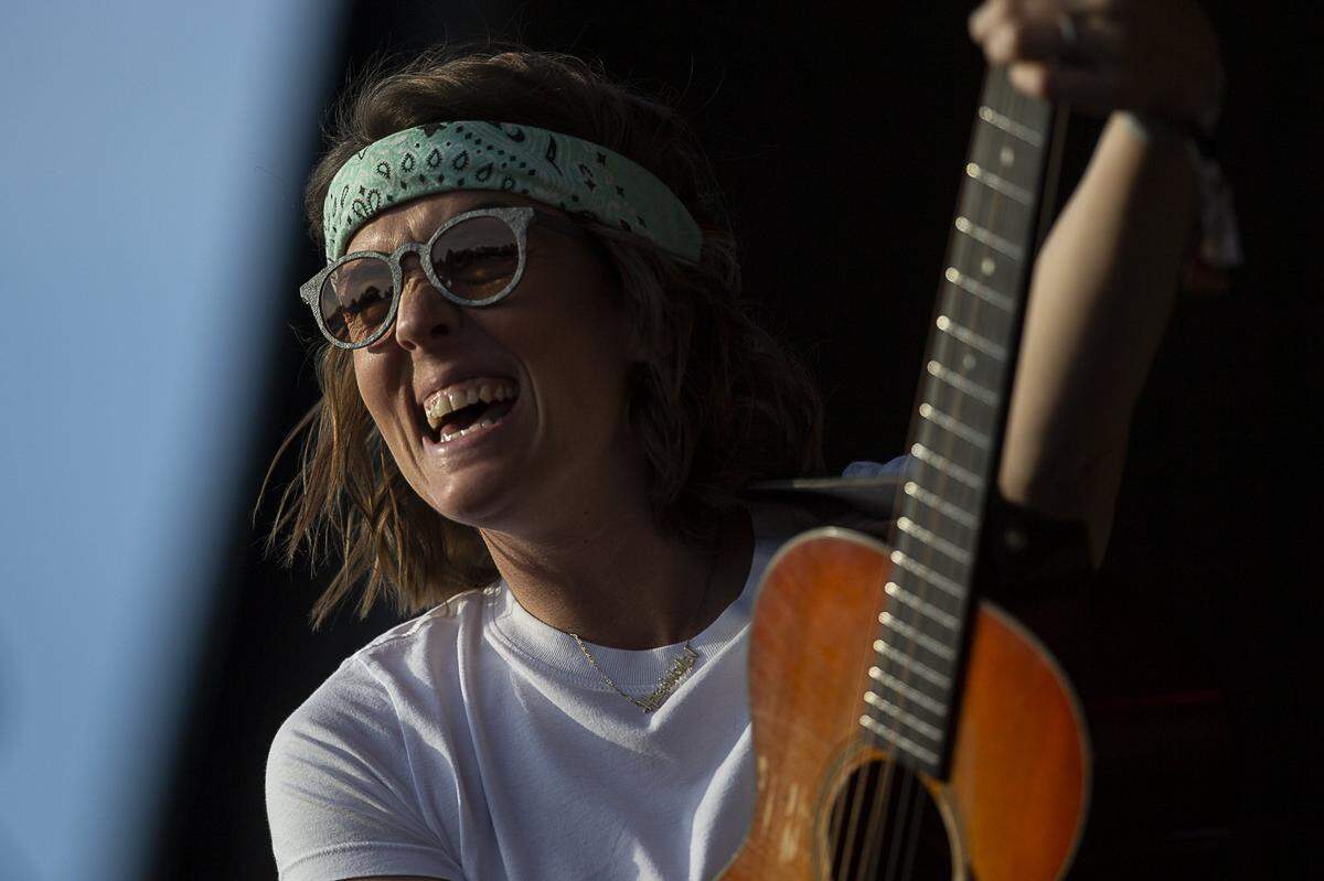 Brandi Carlile performs during the Railbird Festival at Keeneland in Lexington, Ky., Saturday, Aug. 10, 2019.
