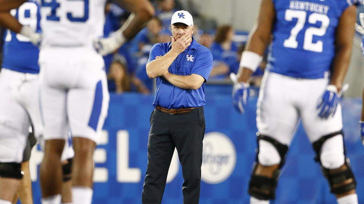 Mark Stoops has a 26-36 record in five seasons as head coach at Kentucky. The Wildcats open the 2018 season Saturday against Central Michigan.