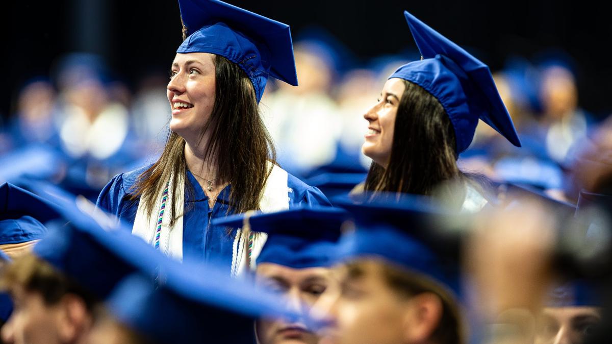 UK grads recognized as the first graduates in their families during the first of two UK graduation ceremonies at Central Bank Center on May 9, 2025, in Lexington, Ky.